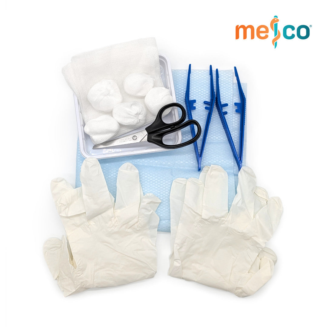 meco Wundversorgungs-Set mit Handschuhgröße M (mit Tupfern)